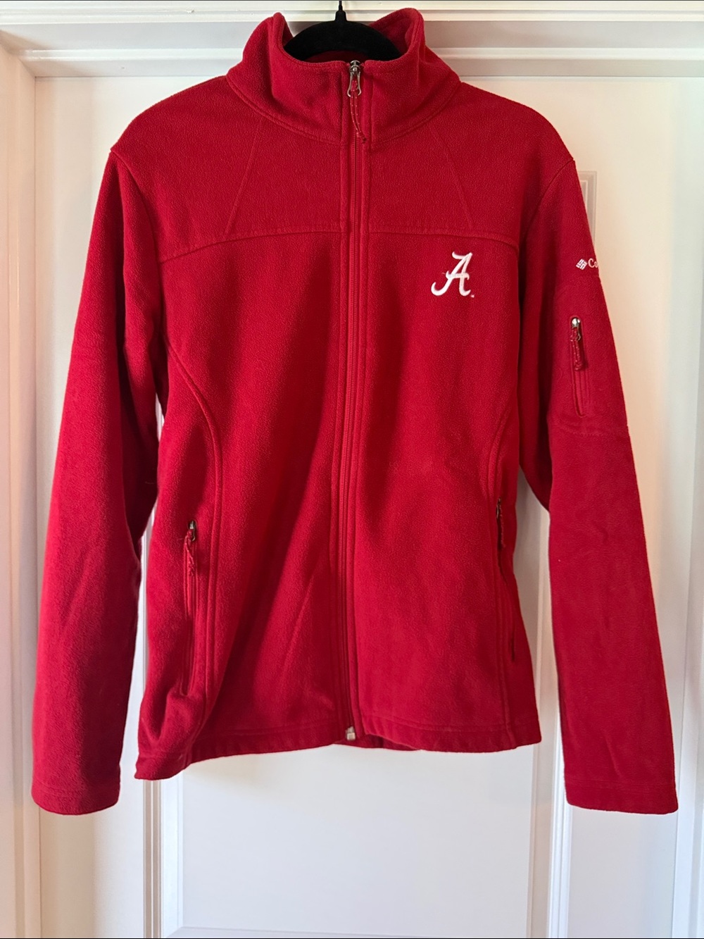 Columbia Red Full-Zip Fleece Jacket with Alabama Logo Size Large